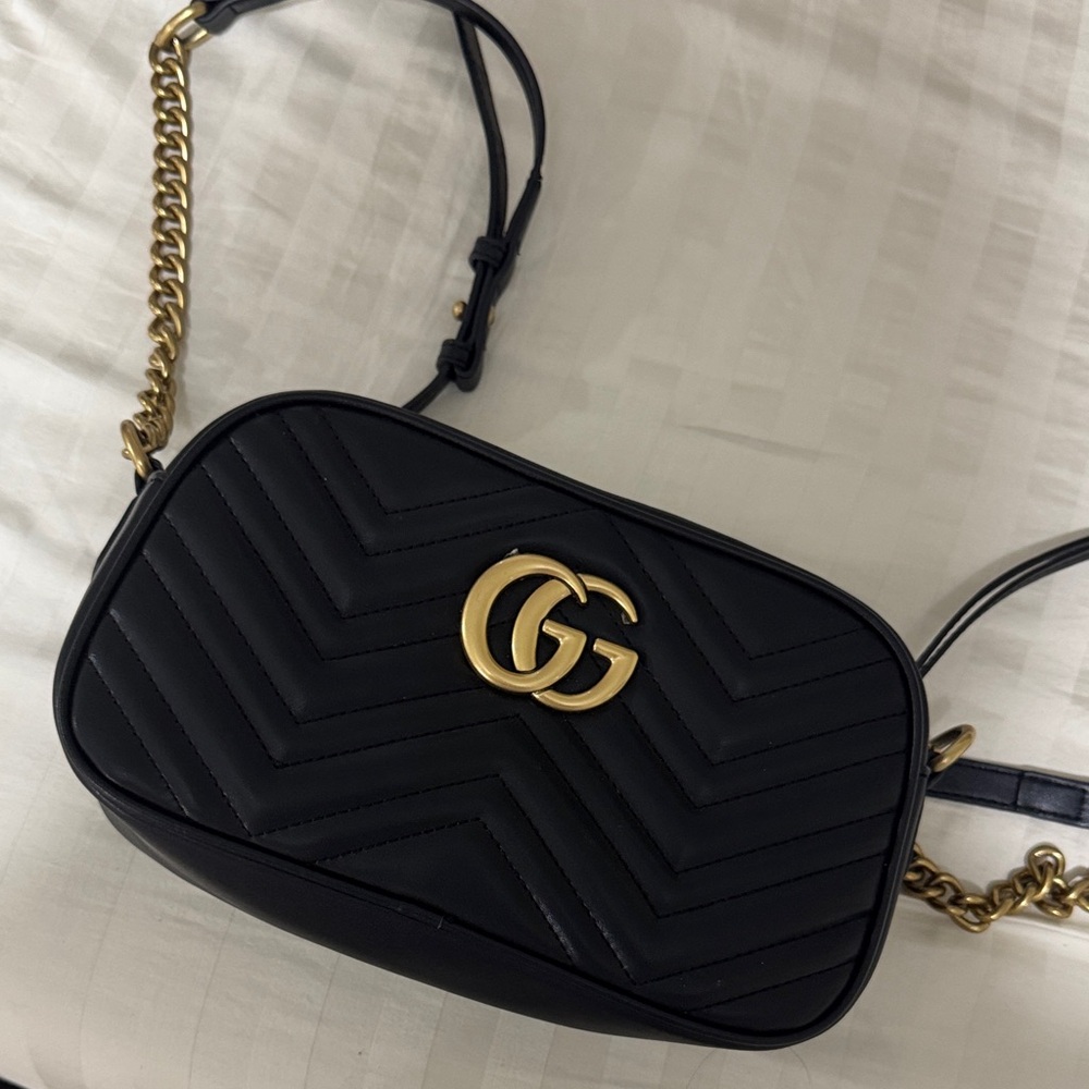 Black Gucci Quilted Shoulder Bag